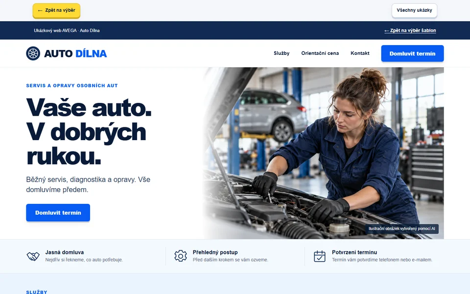 Náhled webu — Autoservis