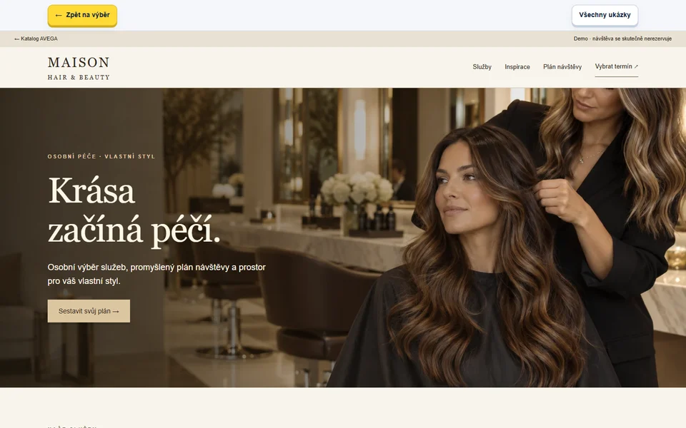 Salon — ukázka designu webu