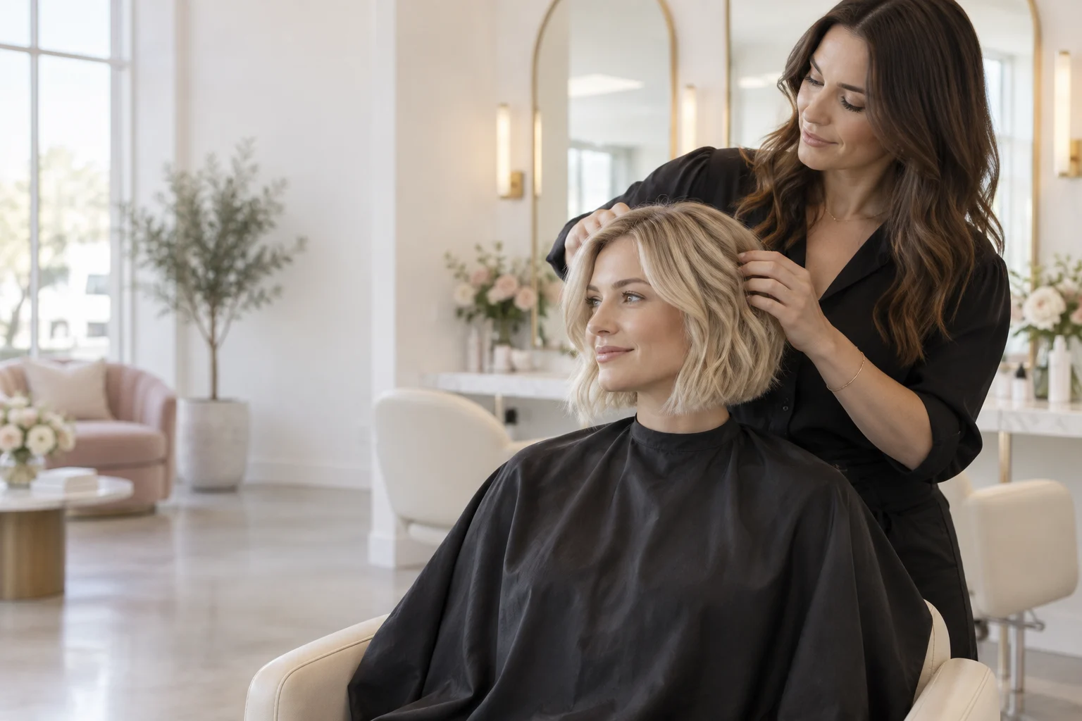 Ilustrační salon a vlasový styling
